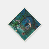 Prachtige zeemeermin met fantasievis servet (Hoek)