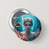 Prachtige zeemeermin onder water ronde button 5,7 cm (Voorkant /achterkant)
