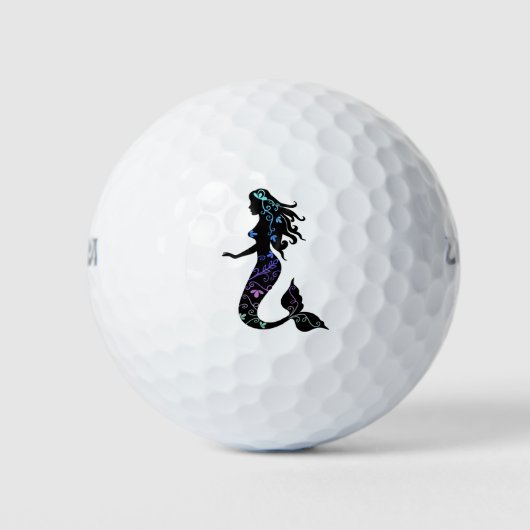 Prachtige  Zeemeermin Silhouette Golfballen (Voorkant)