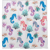 Prachtige zeepaardjes douchegordijn (Voorkant)