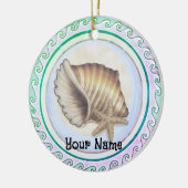 Prachtige zeeschelp keramisch ornament (Links)