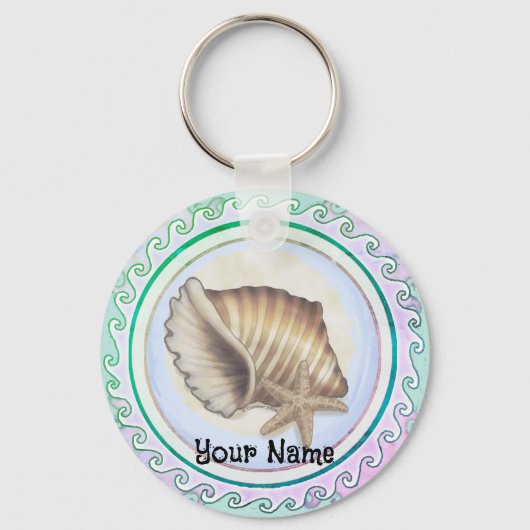 Prachtige zeeschelp sleutelhanger (Voorkant)