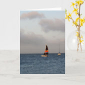 Prachtige zeilboot foto kaart (Gele Bloem)