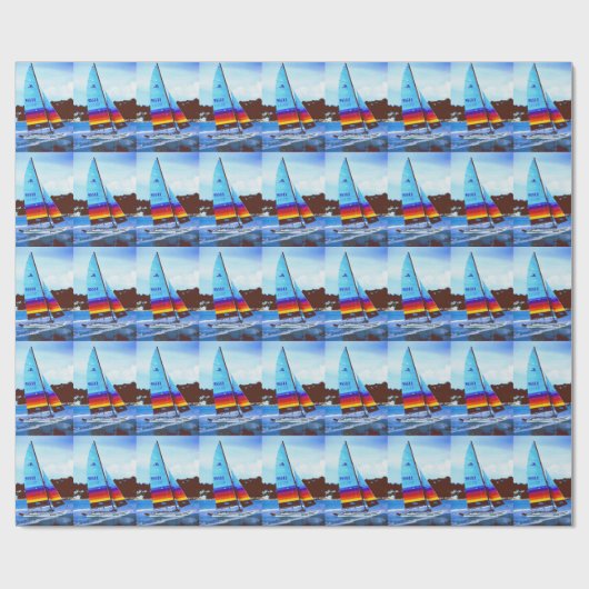 Prachtige zeilboten cadeaupapier (Vlak)