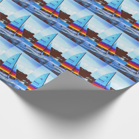 Prachtige zeilboten cadeaupapier (Hoek)