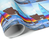 Prachtige zeilboten cadeaupapier (Rol Hoek)