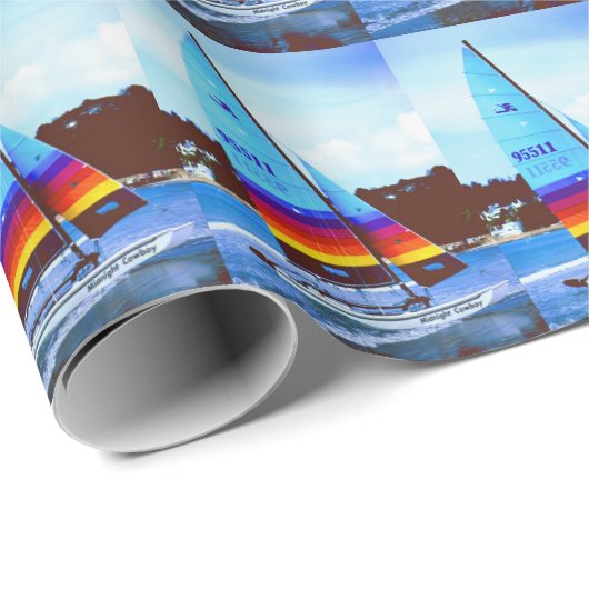 Prachtige zeilboten cadeaupapier (Rol Hoek)