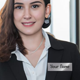 Prachtige zilveren glans naambadge