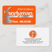 Prachtige zilveren handyman hamer visitekaartje (Voorkant / Achterkant)