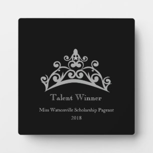 Prachtige Zilveren Tiara Kroon Talent Plaquette Fotoplaat