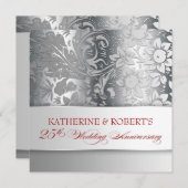 prachtige zilveren uitnodigingen ter gelegenheid v (Voorkant / Achterkant)