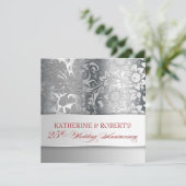 prachtige zilveren uitnodigingen ter gelegenheid v (Staand voorkant)