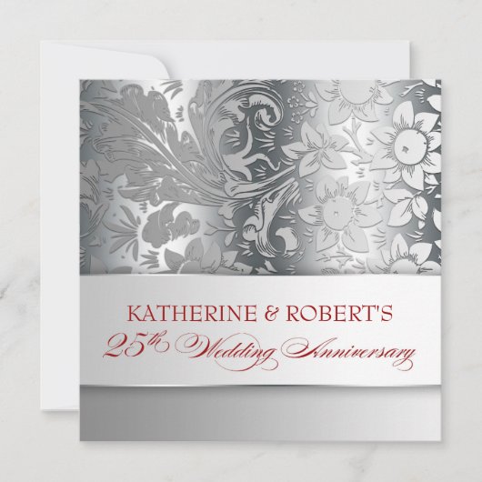 prachtige zilveren uitnodigingen ter gelegenheid v (Voorkant)