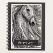 Prachtige  Zilvergrijze paarden met stromende mane Planner (Voorkant)