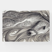 Prachtige  Zilvergrijze paarden met stromende mane Spandoek (Horizontaal)