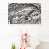 Prachtige  Zilvergrijze paarden met stromende mane Spandoek (Insitu)