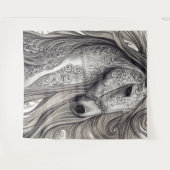 Prachtige  Zilvergrijze paarden met stromende mane Wandkleed (Voorkant (horizontaal))