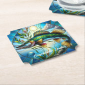 Prachtige zoetwatervissen en Blue Lake Kartonnen Onderzetters (Gekanteld)