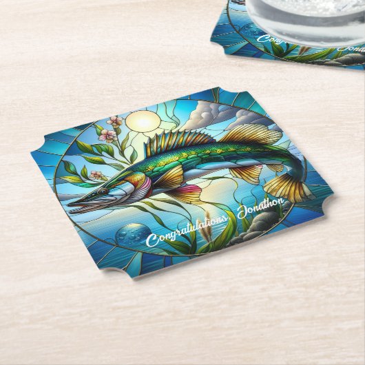 Prachtige zoetwatervissen en Blue Lake Kartonnen Onderzetters (Gekanteld)