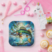 Prachtige zoetwatervissen en Blue Lake Papieren Bordje (Feest)