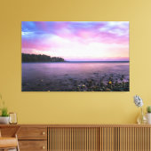Prachtige zomer zonsondergang over een baai canvas afdruk (Insitu (Woonkamer))