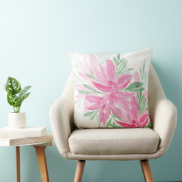 Prachtige zomerbloemenkunst Waterverf Kussen