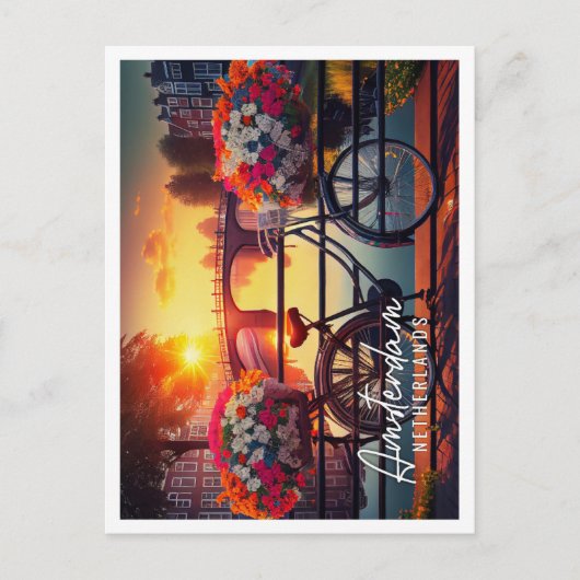 Prachtige zomerzonsopkomst Amsterdam Nederland Briefkaart (Voorkant)