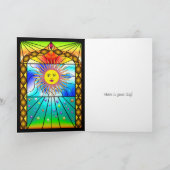 Prachtige zon Glas in lood kerkraam Kaart (Binnen)