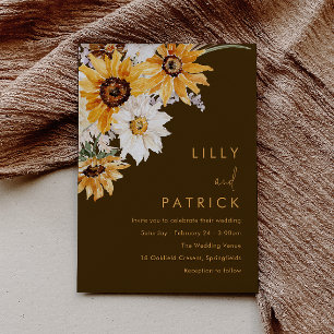 Prachtige Zonnebloem Boho Bloemen Huwelijk Kaart