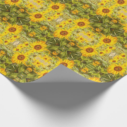 Prachtige  zonnebloem cadeaupapier (Hoek)