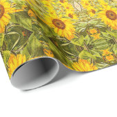 Prachtige zonnebloem cadeaupapier (Rol Hoek)