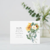 Prachtige Zonnebloem Eucalyptus Wedding Save Date Aankondigingskaart (Staand voorkant)