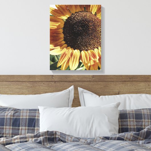 Prachtige zonnebloem | Foto van Cherie | Floral Canvas Afdruk (Insitu (Slaapkamer))
