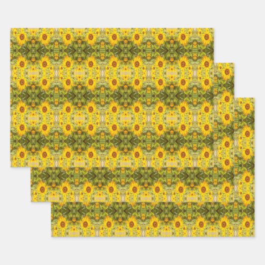 Prachtige  zonnebloem inpakpapier vel (Set)