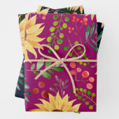 Prachtige zonnebloemen en Waterverf van Berries Inpakpapier Vel (In situ)