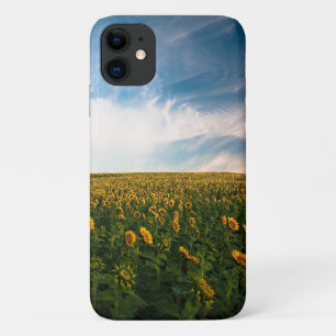 prachtige zonnebloemen met een wolkenblauwe hemel Case-Mate iPhone case
