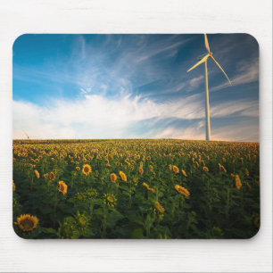 prachtige zonnebloemen met een wolkenblauwe hemel  muismat