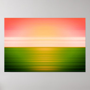Prachtige zonnescherme Abstracte kunst op groen te Poster