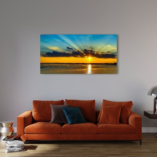Prachtige Zonnestraal Lucht Canvas Afdruk