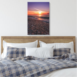 Prachtige zonsondergang bij zee. Batumi Georgia Canvas Afdruk