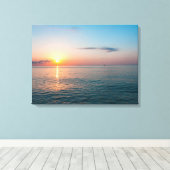 Prachtige zonsondergang bij zee. Batumi Georgia Canvas Afdruk (Insitu (Houten vloer))