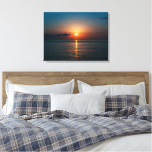 Prachtige zonsondergang bij zee. Batumi Georgia Canvas Afdruk