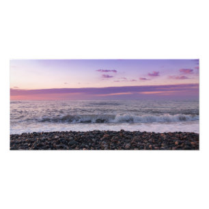 Prachtige zonsondergang bij zee. Batumi Georgia Foto Afdruk