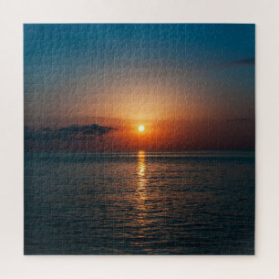 Prachtige zonsondergang bij zee. Batumi Georgia Legpuzzel