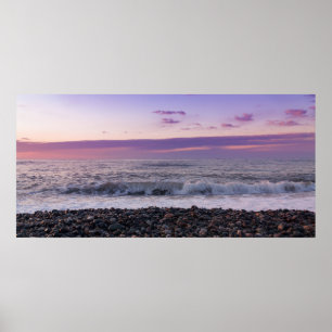 Prachtige zonsondergang bij zee. Batumi Georgia Poster