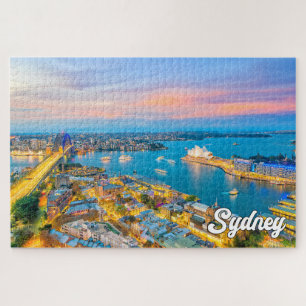 Prachtige zonsondergang boven Sydney, Australië Legpuzzel