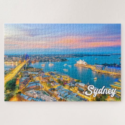 Prachtige zonsondergang boven Sydney, Australië Legpuzzel (Horizontaal)