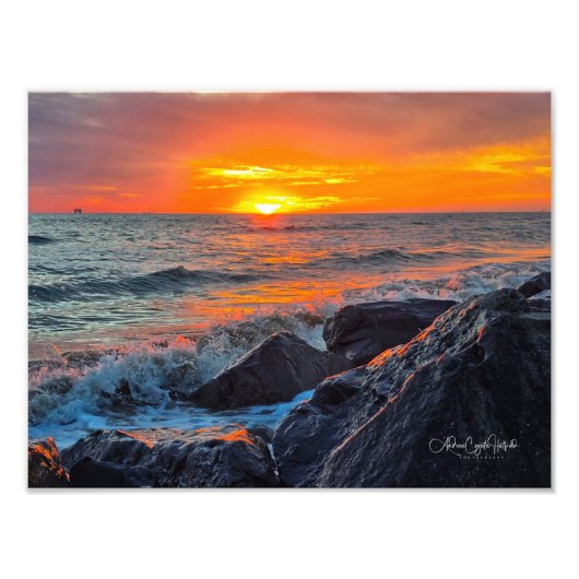 Prachtige zonsondergang foto afdruk (Voorkant)