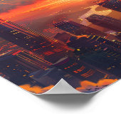 Prachtige zonsondergang in Atlanta Georgia USA Poster (Hoek)