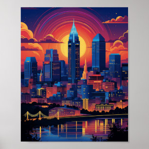 Prachtige zonsondergang in Cincinnati Ohio USA Poster